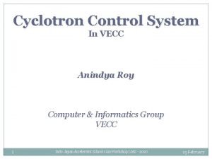 Cyclotron Control System In VECC Anindya Roy Computer