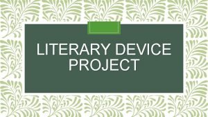 Literary terms project