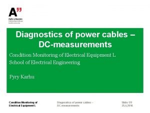 Condition monitoring of power cables