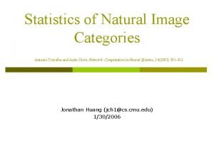 Statistics of natural image categories