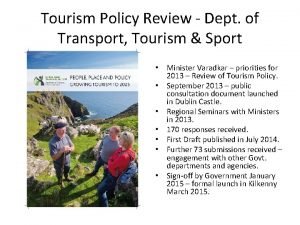 Tourism Policy Review Dept of Transport Tourism Sport