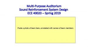 Sound reinforcement system design