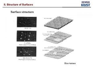 EEW 508 II Structure of Surfaces Surface structure
