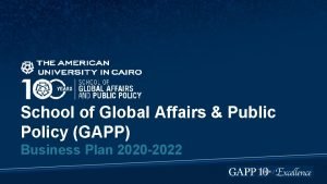 School of Global Affairs Public Policy GAPP Business