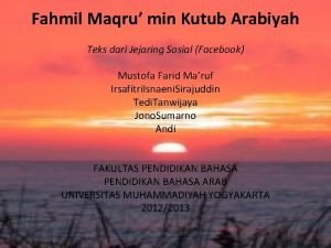 Fahmil Maqru min Kutub Arabiyah Teks dari Jejaring