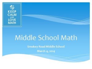 Middle School Math Smokey Road Middle School March