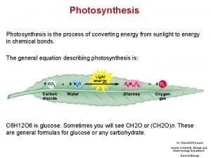 Photosynthesis is the process of converting