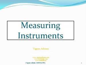 Measuring Instruments Vigyan Ashram A center of Indian