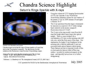 Chandra Science Highlight Saturns Rings Sparkle with Xrays