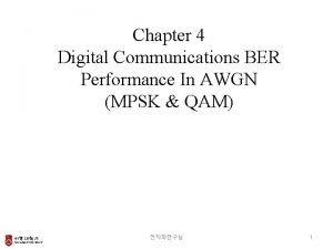 Chapter 4 Digital Communications BER Performance In AWGN