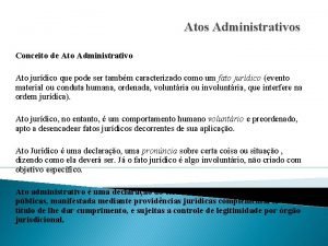 Classificação dos atos administrativos