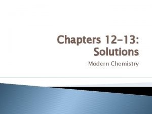 Modern chemistry solutions