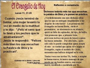 San lucas 11:27 explicacion