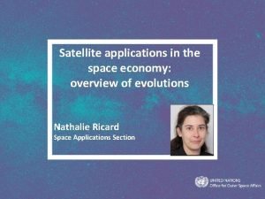 Satellite applications in the space economy overview of