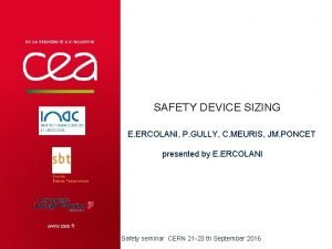 SAFETY DEVICE SIZING E ERCOLANI P GULLY C