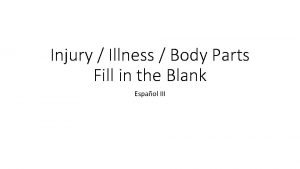 Body parts fill in the blanks