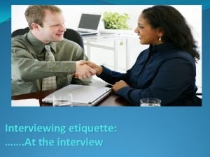 Greeting in an interview