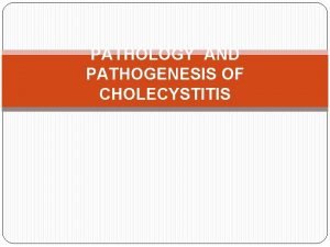 Cholecystitis pathogenesis