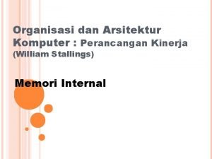 Organisasi dan Arsitektur Komputer Perancangan Kinerja William Stallings