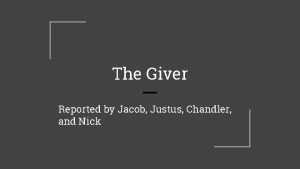 What is the main conflict of the giver