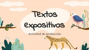 Textos expositivos Actividad de produccin Objetivo de clase