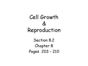 Section 8-2 cell division