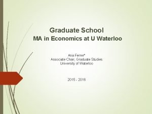 University of waterloo economics