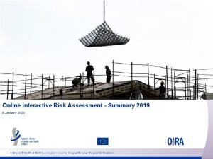 Online interactive Risk Assessment Summary 2019 8 January