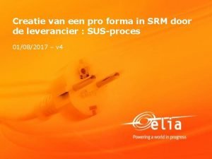 Creatie van een pro forma in SRM door