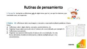 Rutinas del pensamiento