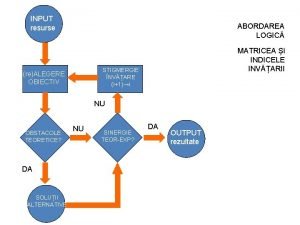 INPUT resurse ABORDAREA LOGIC MATRICEA i INDICELE INVARII