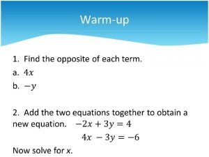 6-3 elimination using addition and subtraction answer key