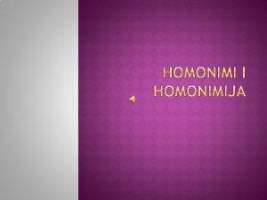 Homofoni i homografi