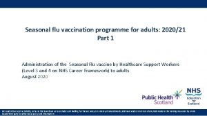 Seasonal flu vaccination programme for adults 202021 Part