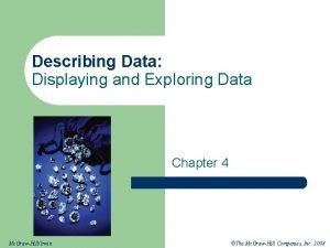 Describing Data Displaying and Exploring Data Chapter 4