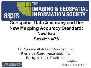 Geospatial Data Accuracy and the New Mapping Accuracy
