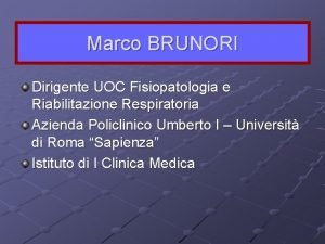 Marco brunori pneumologo