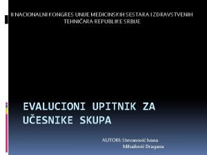 II NACIONALNI KONGRES UNIJE MEDICINSKIH SESTARA I ZDRAVSTVENIH