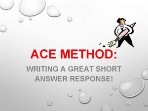 Ace format writing example
