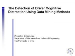 The Detection of Driver Cognitive Distraction Using Data