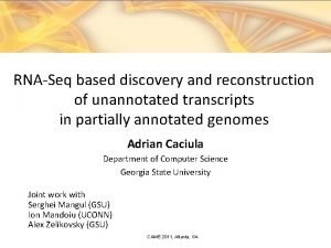 RNASeq based discovery and reconstruction of unannotated transcripts