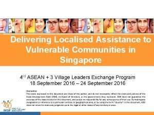 Vulnerable communities meaning in singapore