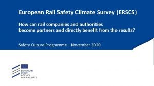 European rail safety climate survey