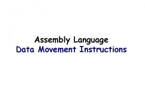 Data movement instructions examples