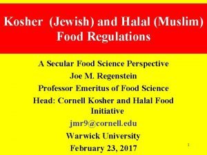 Kosher Jewish and Halal Muslim Food Regulations A