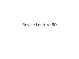 Revise Lecture 30 Dividend Policies Decisions 1 Nature
