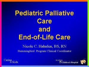 Principles of palliative care