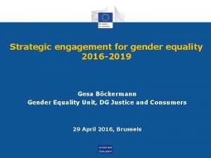 Strategic engagement for gender equality 2016 2019 Gesa