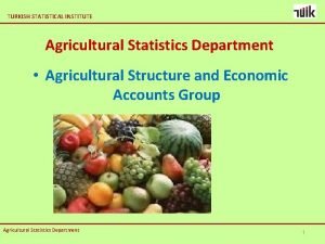 TURKISH STATISTICAL INSTITUTE Agricultural Statistics Department Agricultural Structure