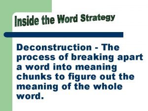 In the word deconstructionist what is the prefix